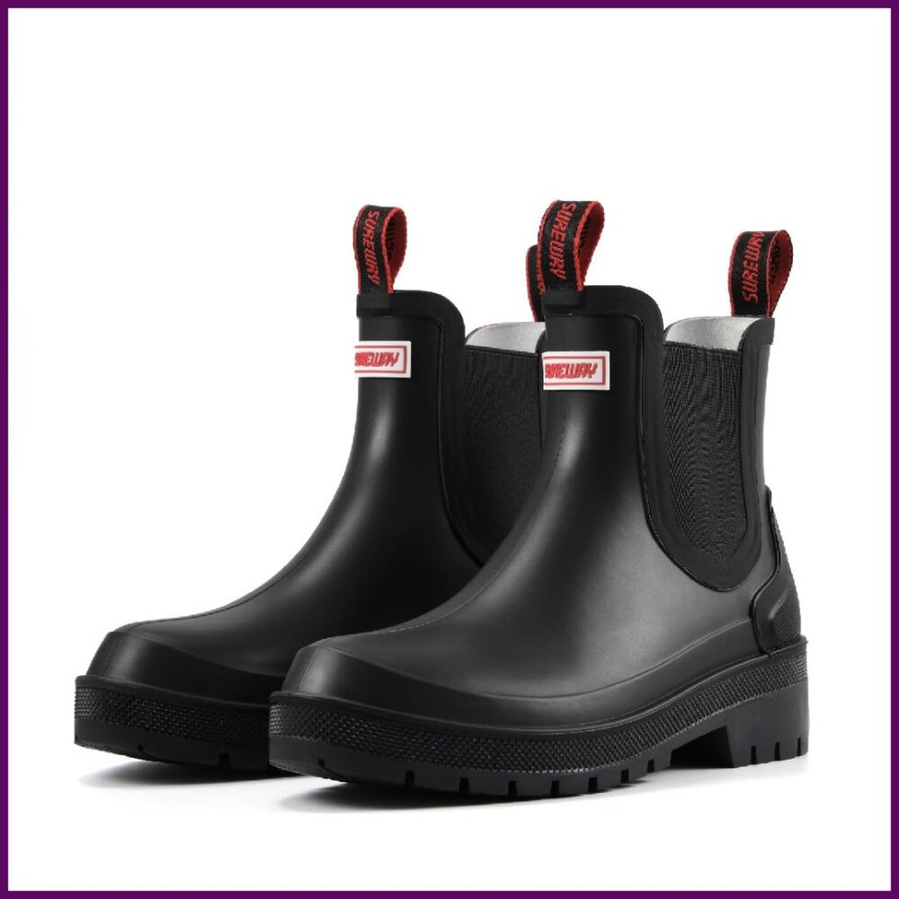 Waterproof Ankle Rain Boots Slip Resistant Chelsea PVC Garden Shoes